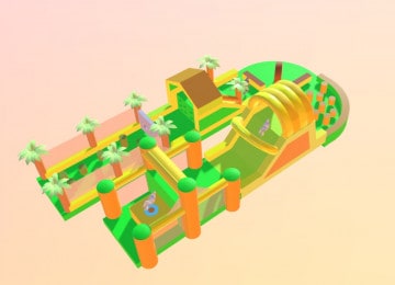 Mega Jungle Hindernisparcours 44m
